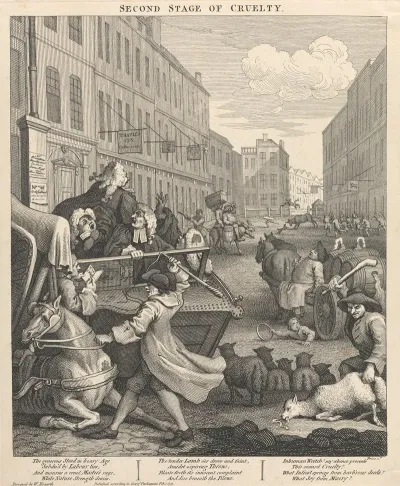 The Second Stage Of Cruelty Second Coachman Beating A Fallen Horse