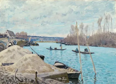 The Seine At Port Marly Piles Of Sand