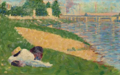 The Seine With Clothing On The Bank Study For Bathers At Asnieres