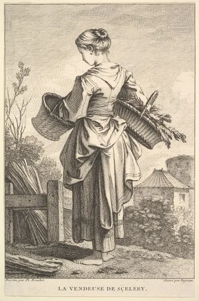 The Seller Of Celery After Francois Boucher