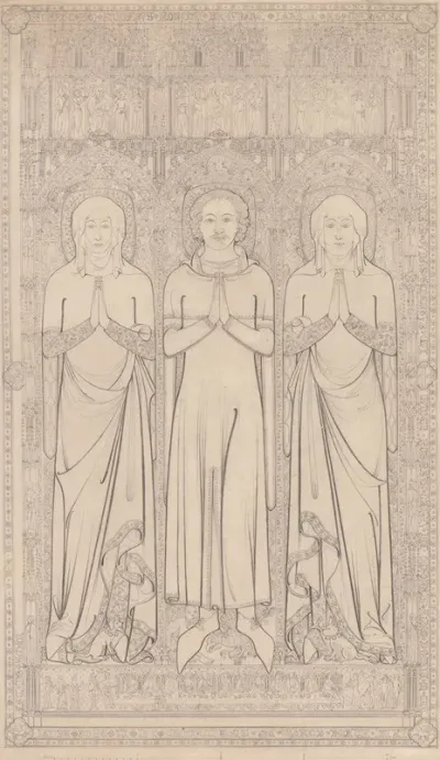 The Sepulchral Brass Of Robert Braunche And His Two Wives In Saint Margarets Church Lynn Norfolk 1364