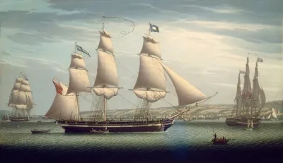 The Ship Favorite Maneuvering Off Greenock