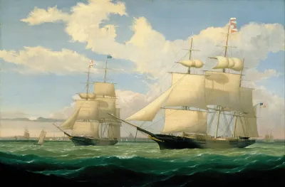 The Ships Winged Arrow And Southern Cross In Boston Harbor