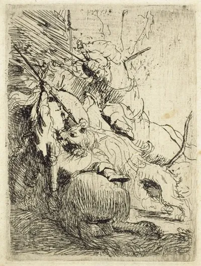The Small Lion Hunt With One Lion