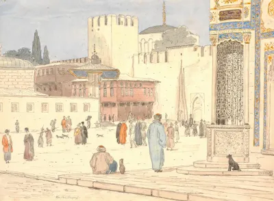The Square In Front Of Bab I Humayan In Constantinople
