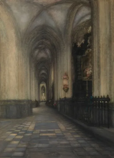 The St Bartholomews Nave In The St Peters Church In Leuven