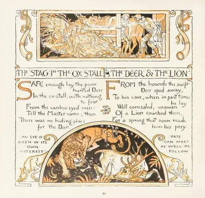 The Stag In The Ox Stall The Deer And The Lion