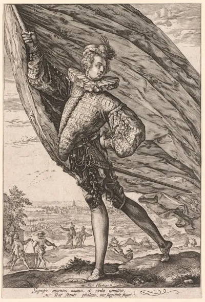 The Standard Bearer Turned To Left