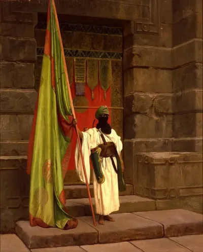 The Standing Bearer Unfolding The Holy Flag