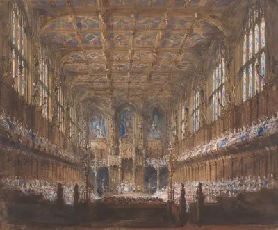 The State Opening Of Parliament In The Rebuilt House Of Lords