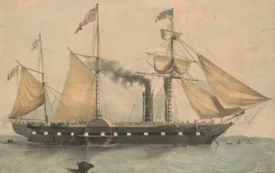 The Steam Ship Washington Capt Fitch Rescuing The Passengers Of The Ship Winchester Of Boston