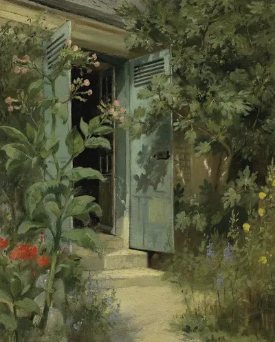 The Steps By The Flowers