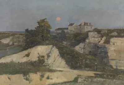 The Stone Quarry Of Nanterre By Moonlight