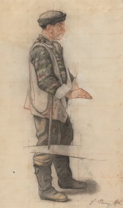 The Stretcher Bearer Study For Le Couvreur Tombe 2