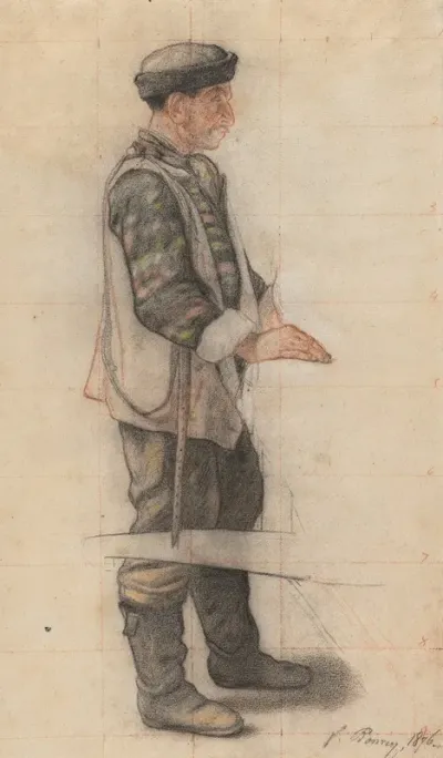 The Stretcher Bearer Study For Le Couvreur Tombe