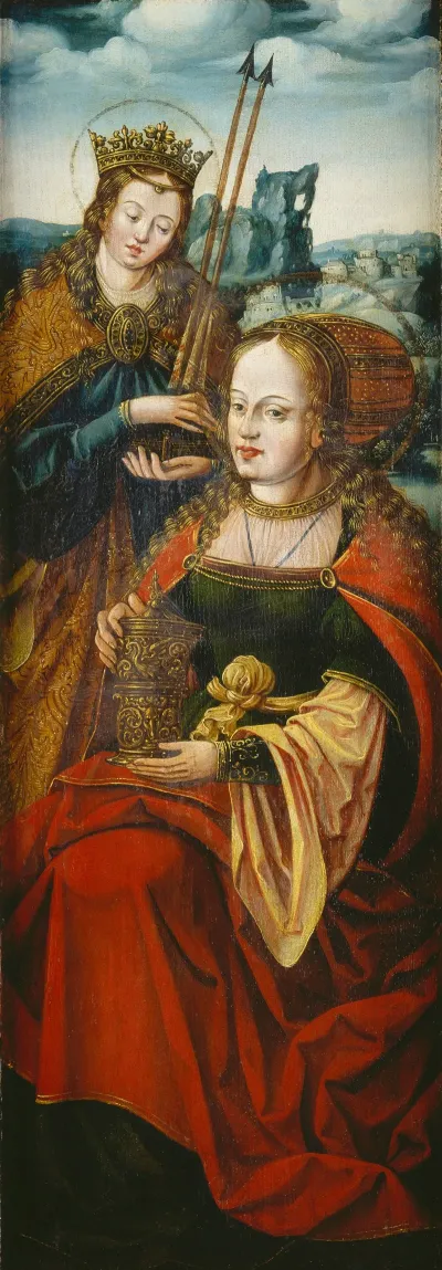 The Sts Magdalen And Ursula Right Wing Of An Altarpiece