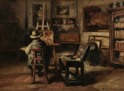 The Studio Of Ferdinand De Braekeleer I Father Of The Painter