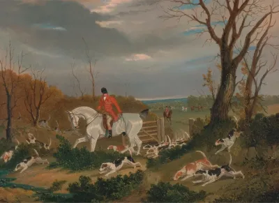 The Suffolk Hunt Going To Cover Near Herringswell