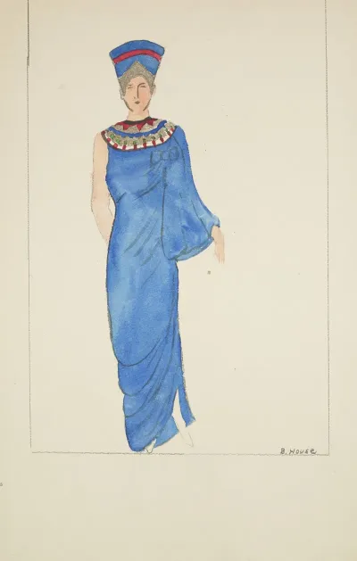 The Sun And I Blue Gown With Beaded Patterned Neckline