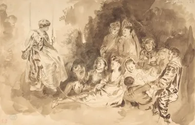 The Swing After Antoine Watteau Les Agreements De Lete
