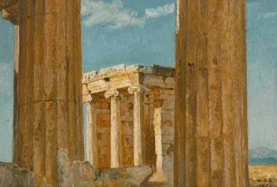 The Temple Of Nike Apteros Seen From The Propylaea