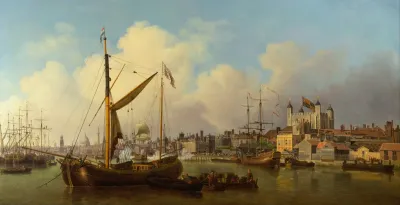 The Thames And The Tower Of London Supposedly On The Kings Birthday
