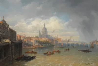 The Thames With Somerset House And St Pauls Cathedral