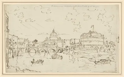 The Tiber With Saint Peters And The Castel S Angelo Recto