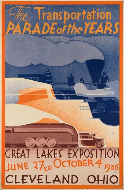 The Transportation Parade Of The Years Great Lakes Exposition June 27 To October 4 1936 Cleveland Ohio