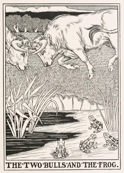 The Two Bulls And The Frog