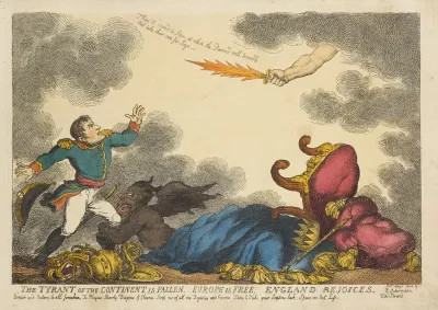 The Tyrant Of The Continent Is Fallen Europe Is Free England Rejoices
