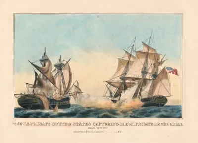 The U S Frigate United States Capturing H B M Frigate Macedonian Fought Octr 25th 1812