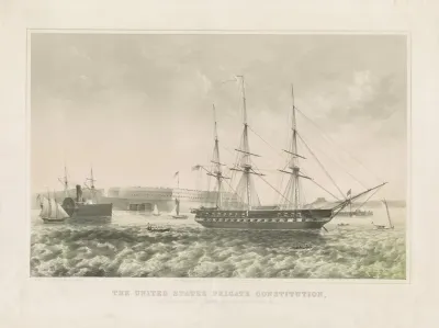 The United States Frigate Constitution At Anchor Off Fort Adams Newport R I 2