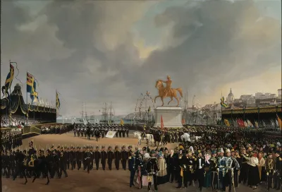 The Unveiling Of The Equestrian Statue Of Carl Xiv Johan Of Sw In 1854