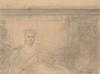 The Upper Part Of The Sketch To The Portrait Of Emilia Wlodkowska