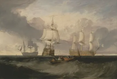 The Victory Returning From Trafalgar In Three Positions
