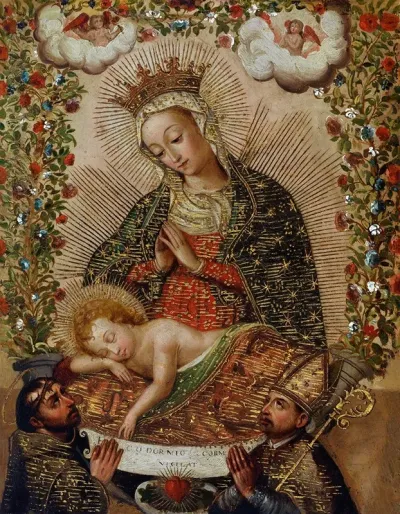 The Virgin Adoring The Christ Child With Two Saints