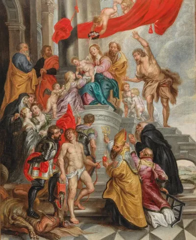 The Virgin And Child Adored By Saints