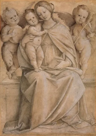 The Virgin And Child And Angel Musicians