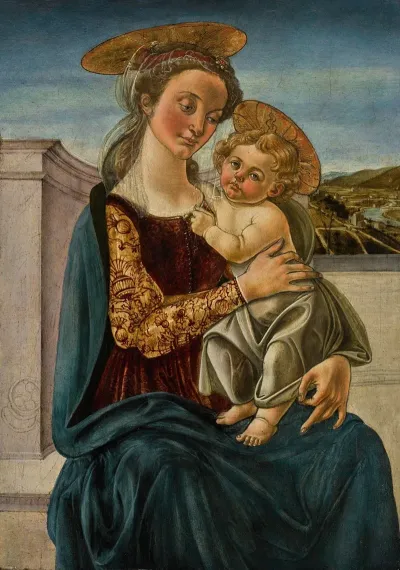 The Virgin And Child Before A Landscape