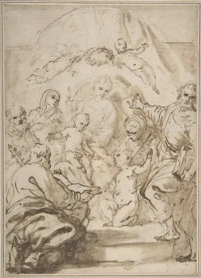 The Virgin And Child Enthroned With Attendant Saints