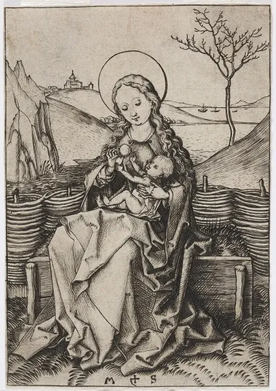 The Virgin And Child On A Grassy Bank