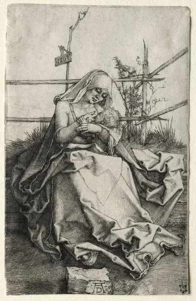 The Virgin And Child On A Grassy Bench 3