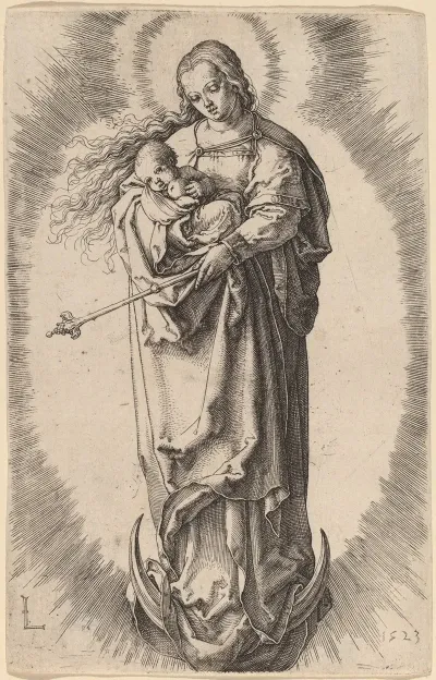 The Virgin And Child On The Crescent