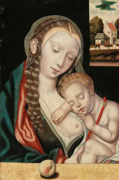 The Virgin And Child Seated Before A Ledge