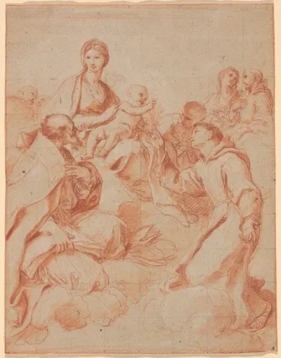The Virgin And Child With Saint Anthony Of Padua Handing A Lily To The Child