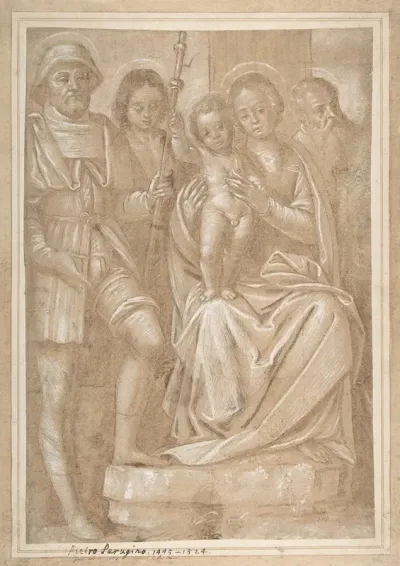 The Virgin And Child With Saint Roch And Two Other Male Saints