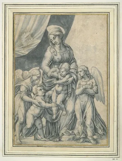 The Virgin And Child With The Infant St John The Baptist And Two Angels