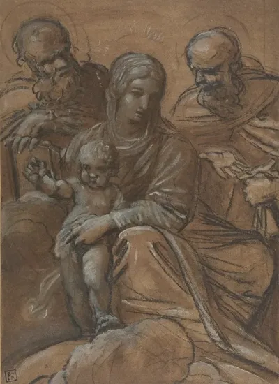 The Virgin And Child With Two Male Saints