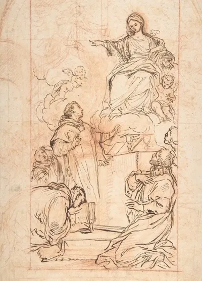 The Virgin Appearing At Mass